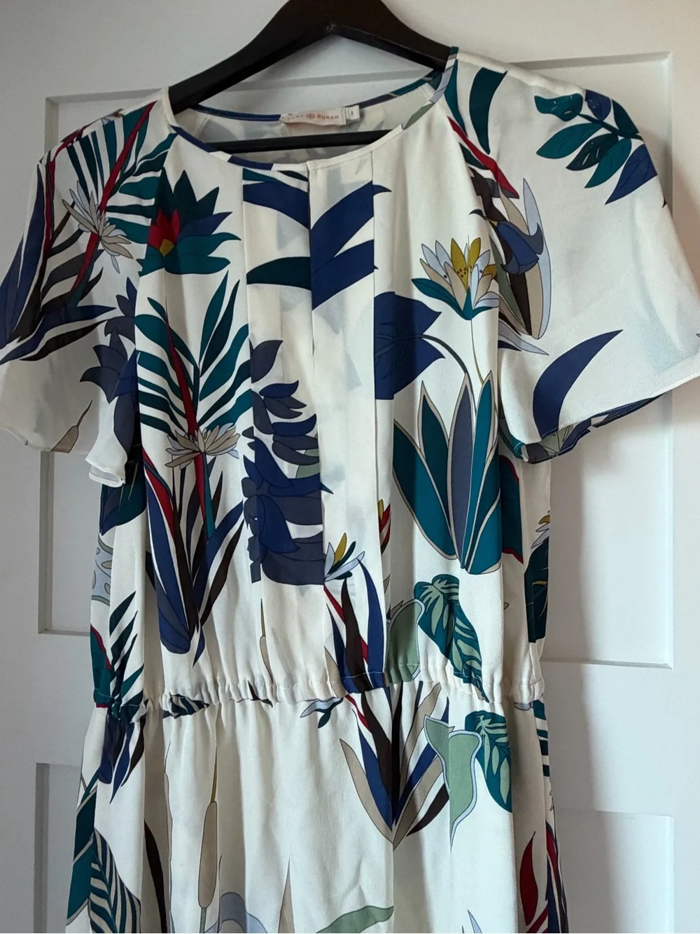 Tory Burch Dress Size 8 Utopia Ivory Floral Silk Georgette Anatolie $395 Retail
